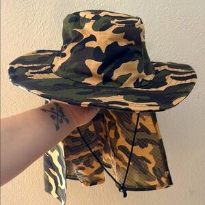 Camouflage Wide Brim Hat